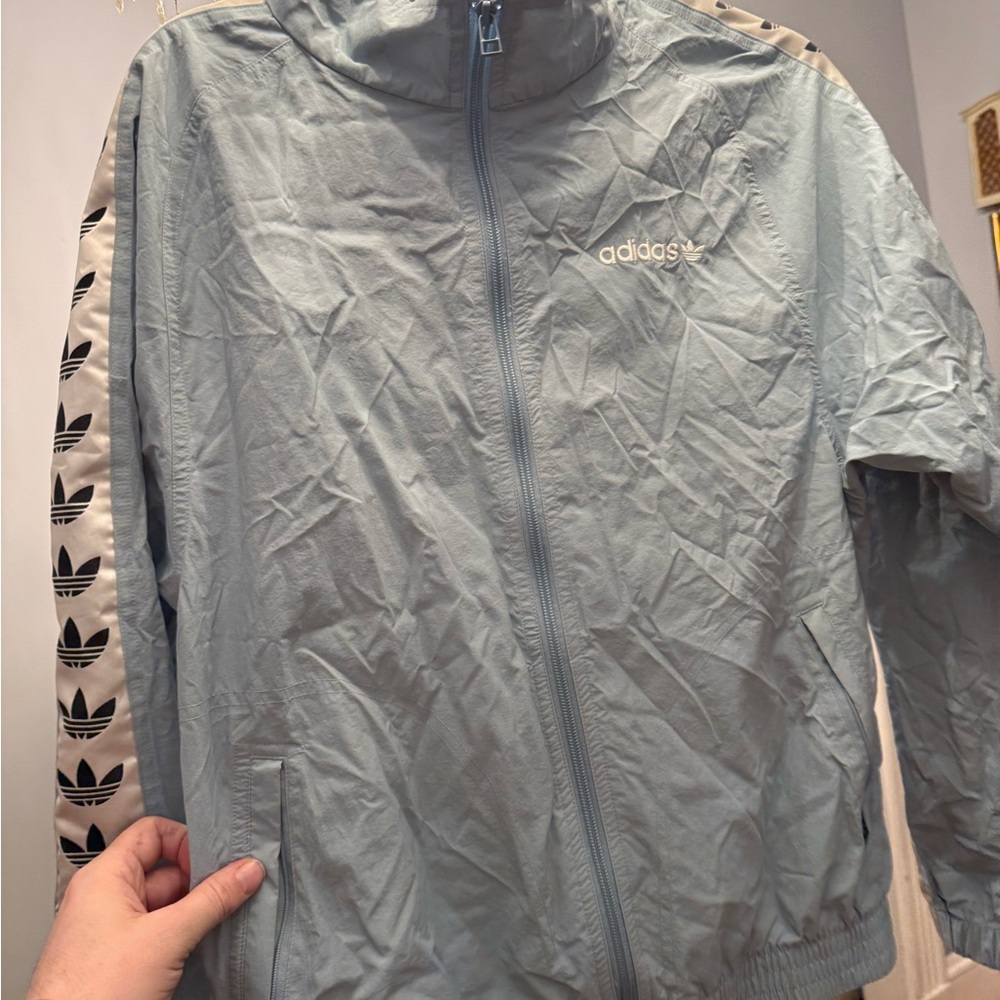 Adidas windbreaker with Striped Flower Logo sleeves